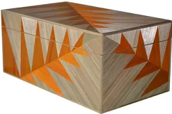 Pamono Gold Fern Straw Marquetry Box by Violeta Galan> Trunks, Crates & Baskets