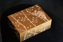 Pamono Gold Forest Box from Casarialto Atelier> Trunks, Crates & Baskets