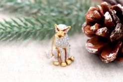 Pamono Gold Leopard-Shaped Brooch with Diamonds
