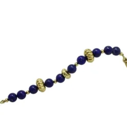 Pamono Gold Link Bracelet with Lapis> Bracelets