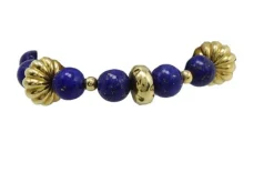 Pamono Gold Link Bracelet with Lapis> Bracelets
