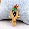 Pamono Gold Parrot-Shaped Brooch with Diamonds