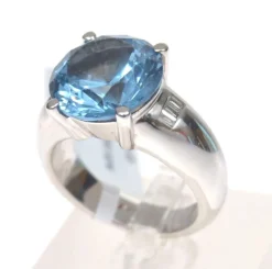 Pamono Gold Ring with Diamonds and Synthetic Spinel, 2000s> Rings