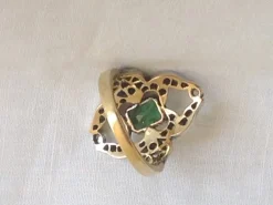 Pamono Gold Ring with Emerald, 1890s><noscript><img width=