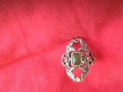 Pamono Gold Ring with Emerald, 1890s><noscript><img width=
