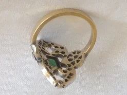 Pamono Gold Ring with Emerald, 1890s><noscript><img width=