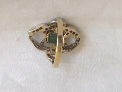 Pamono Gold Ring with Emerald, 1890s><noscript><img width=