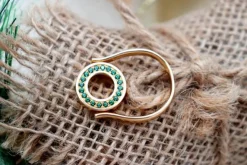 Sale Pamono Gold Ring with Rotating Double Face with Diamonds