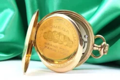 Pamono Gold Rio De Janeiro Grand Prix Paris 1900 Pocket Watch from Omega><noscript><img width=