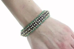 Pamono Gold Strands Bracelet with Emerald and Sapphire and Diamonds><noscript><img width=