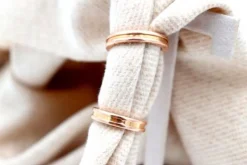 Pamono Gold Wedding Rings with Engravings and Double Strip, Set of 2><noscript><img width=