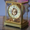 Pamono Golden Brass Türler Clock from Jaeger-LeCoultre> Clocks