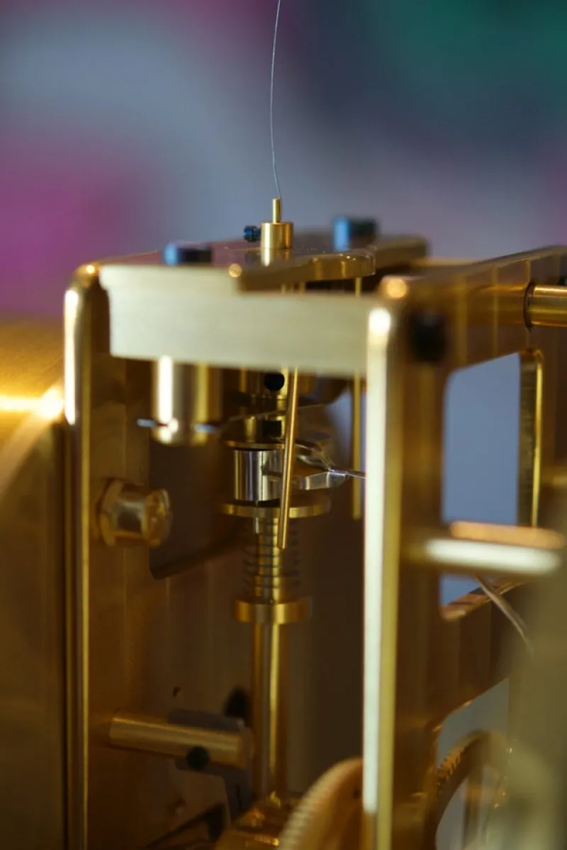 Pamono Golden Brass Türler Clock from Jaeger-LeCoultre> Clocks
