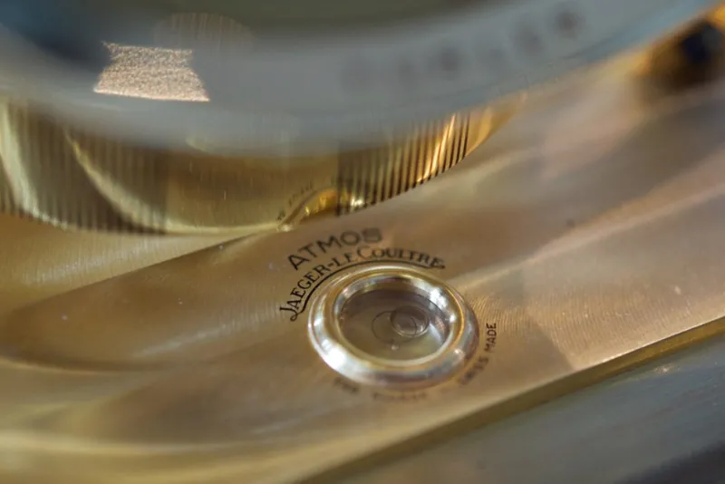 Pamono Golden Brass Türler Clock from Jaeger-LeCoultre> Clocks