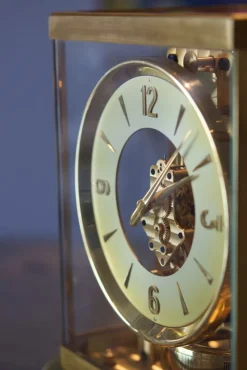 Pamono Golden Brass Türler Clock from Jaeger-LeCoultre><noscript><img width=