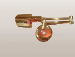 Pamono Gold-Plated Brass Wall Light, 1980s><noscript><img width=