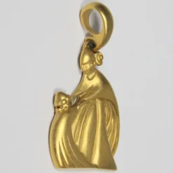 Pamono Gold-Plated Maternidad Pendant from Lanvín Perfumery, 1970s><noscript><img width=