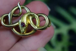 Pamono Gold-Plated Snake Brooch by Maison Savard Fix, 1910s><noscript><img width=