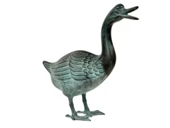 Hot Pamono Goose Sculpture, 1920s-1940s, Green-Patinated Bronze