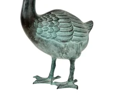 Hot Pamono Goose Sculpture, 1920s-1940s, Green-Patinated Bronze