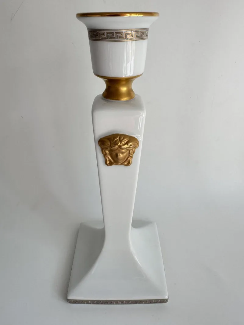 Pamono Gorgona Gold Candleholder by Versace for Rosenthal Studio Linie, Germany, 1993> Candleholders