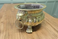 Sale Pamono Gothic Brass Jardiniere with Lions Mask Handles