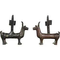 Pamono Gothic Bronze Candlesticks, Germany, 1380s, Set of 2> Candleholders