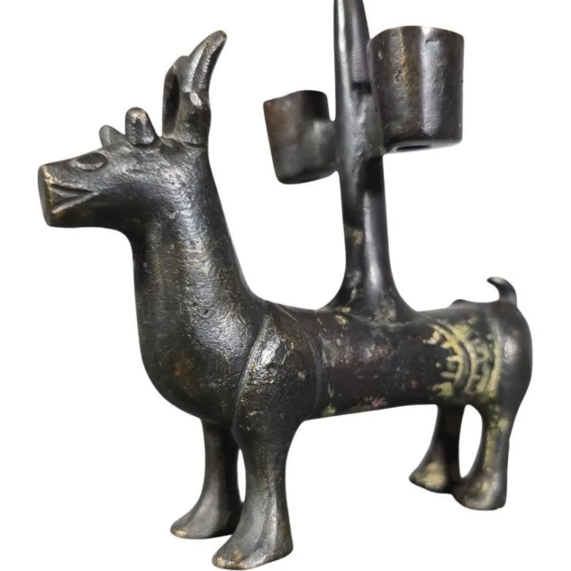Pamono Gothic Bronze Candlesticks, Germany, 1380s, Set of 2> Candleholders