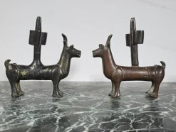 Pamono Gothic Bronze Candlesticks, Germany, 1380s, Set of 2><noscript><img width=