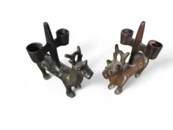 Pamono Gothic Bronze Candlesticks, Germany, 1380s, Set of 2><noscript><img width=