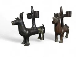 Pamono Gothic Bronze Candlesticks, Germany, 1380s, Set of 2><noscript><img width=