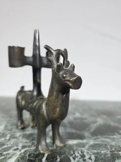 Pamono Gothic Bronze Candlesticks, Germany, 1380s, Set of 2><noscript><img width=