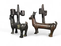 Pamono Gothic Bronze Candlesticks, Germany, 1380s, Set of 2><noscript><img width=