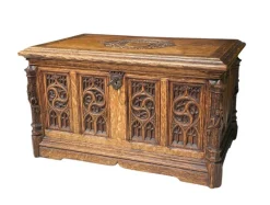 Pamono Gothic Style Box in Oak> Trunks Crates & Baskets