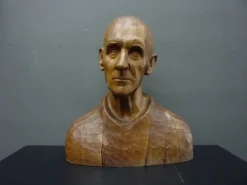 Pamono Gottfried Fuetsch, Large Bust, 1950s-1970s, Limewood> Art Deco