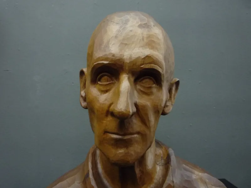 Pamono Gottfried Fuetsch, Large Bust, 1950s-1970s, Limewood> Art Deco