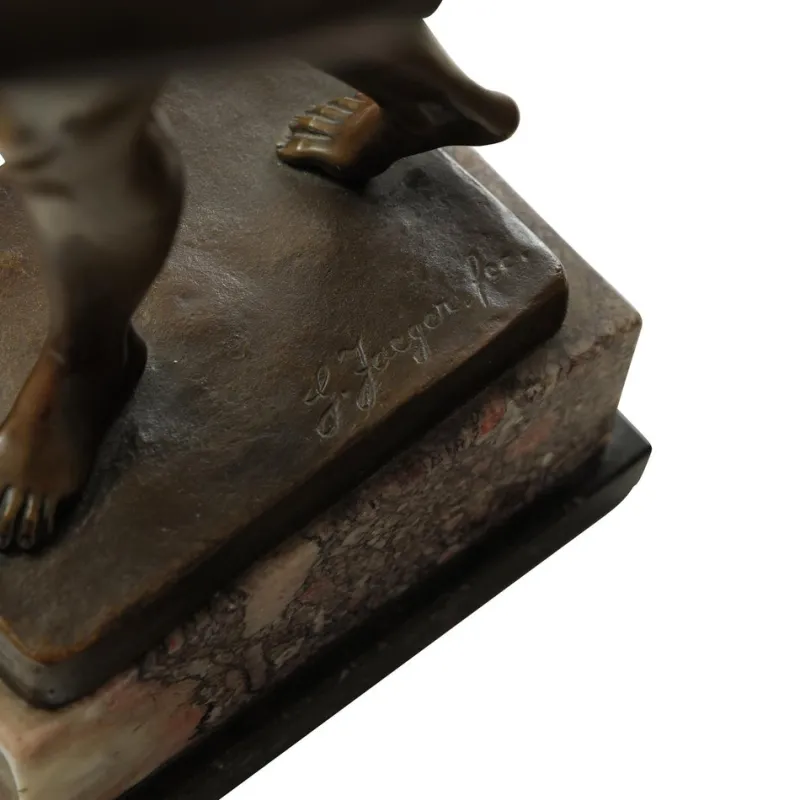 Hot Pamono Gotthilf Jäger, Nude Figure Balancing a Ball, Late 1800s, Bronze