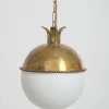 Pamono Granada Brass and Opaline Hanging Lamp by Barracuda Interiors> Ceiling Lights