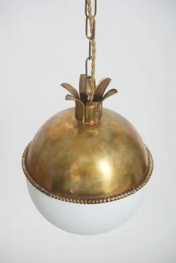 Pamono Granada Brass and Opaline Hanging Lamp by Barracuda Interiors><noscript><img width=
