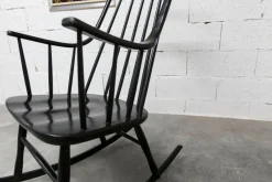 Best Pamono Grandessa Rocking Chair in Black Beech attributed to Lena Larsson for Nesto, 1960s