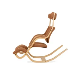 Pamono Gravity Balans Rocking Chair in Brown Fabric by Peter Opsvik for Varier><noscript><img width=