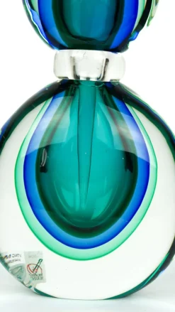 Sale Pamono Green & Blue Sommerso Murano Blown Glass Bottle by Michele Onesto for Made Murano Glass, 2019