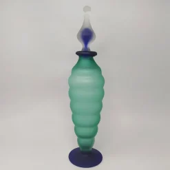 Pamono Green and Blue Bottle in Murano Glass by Michielotto, 1970s> Bottles, Carafes & Jugs