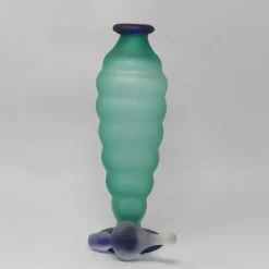 Pamono Green and Blue Bottle in Murano Glass by Michielotto, 1970s><noscript><img width=