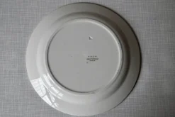Pamono Green and Gold Earthenware Dinner, Soup and Dessert Plates from HBCM Creil et Montereau, Set of 21><noscript><img width=