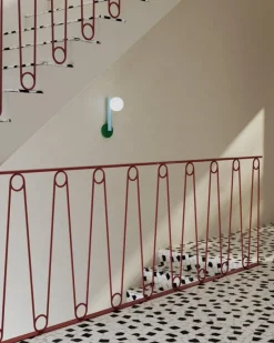 Pamono Green and Light Blue Tube with Globes and Cones Wall Light by Atelier Areti><noscript><img width=
