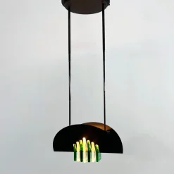 Online Pamono Green and White Murano Pendant Light from Mazzega, 1970s