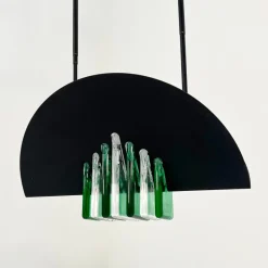 Online Pamono Green and White Murano Pendant Light from Mazzega, 1970s