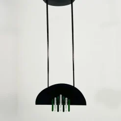 Online Pamono Green and White Murano Pendant Light from Mazzega, 1970s