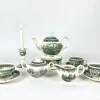 Pamono Green Burgenland Coffee and Tea Set in Porcelain from Villeroy & Boch, Germany, 1980s, Set of 13> Coffee & Tea Service